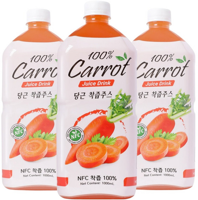 파모빗 당근 착즙 주스, 3개, 1L