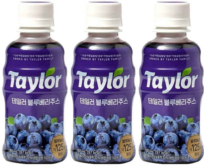 Taylor 藍莓汁, 3個, 180ml
