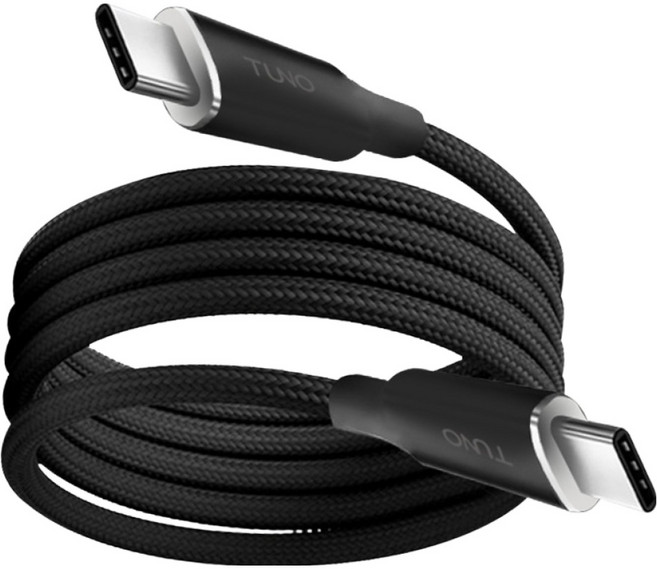TUNO 圖諾 磁吸編織充電線 100W, 黑色, 1個, 1m