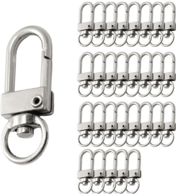 밝은리빙 액세서리 키링 부자재 D고리, 니켈, 30개