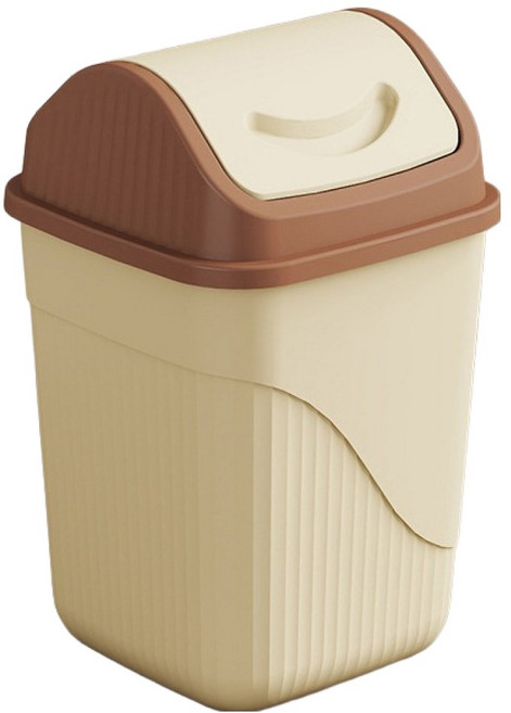 맙소샵 사무실 가정용 심플 투톤 휴지통 BRP2293, 크림