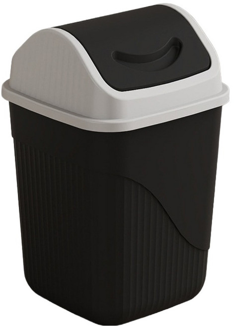 맙소샵 사무실 가정용 심플 투톤 휴지통 BRP2293, 블랙