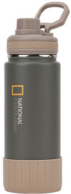 LiLFANT 國家地理系列GT Pro雙層不鏽鋼運動保溫杯, 1個, 600ml, 軍灰色