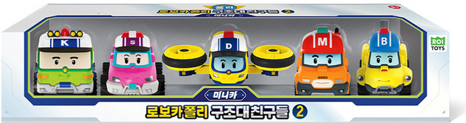 ROBOCAR POLI 波力 迷你車救援隊朋友們2 5件組, 混合色, 1套