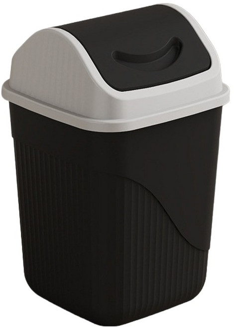 맙소샵 사무실 가정용 심플 투톤 휴지통 BRP2293, 블랙