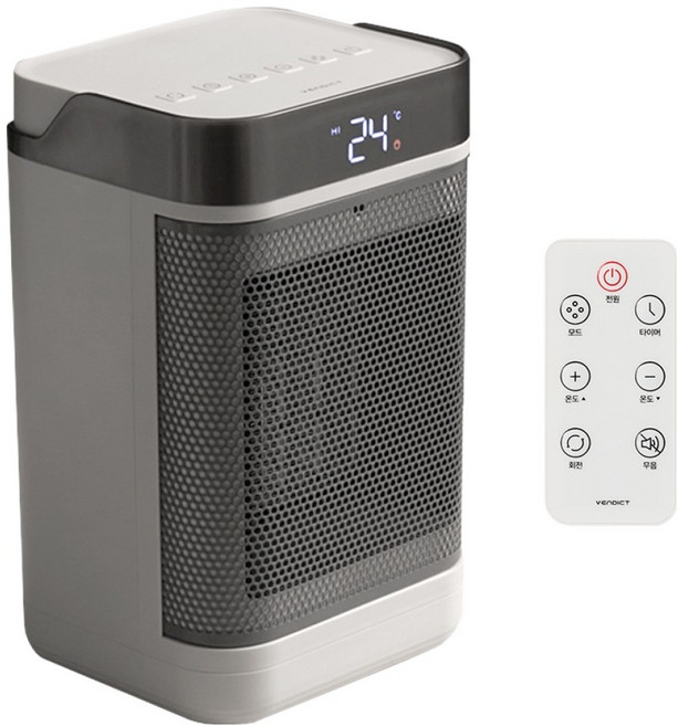 벤딕트 가정용 미니 전기 탁상형 온풍기, 오프화이트, VDT-PH1A