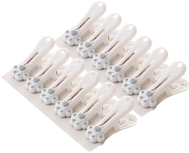 비즈온 인테리어 포인트 고양이발 빨래집게, 그레이, 12개