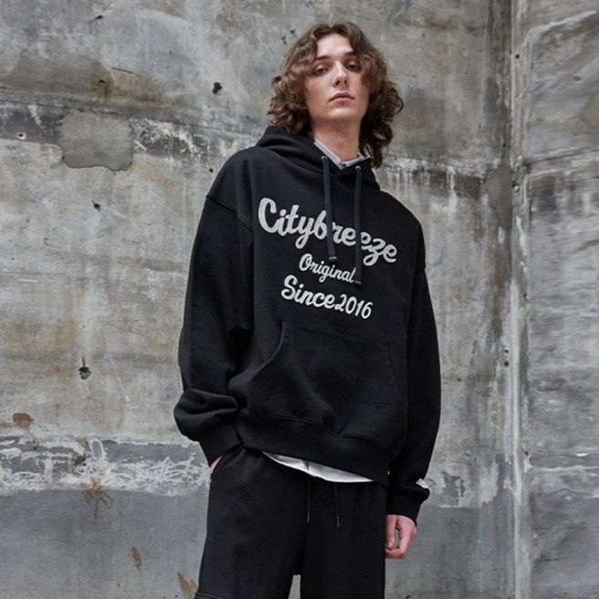 citybreeze 男女通用 CMG1 鏈條刺繡字母寬鬆連帽衫 CMG1TS04