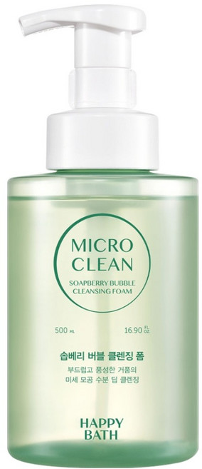 HAPPY BATH 微米潔淨無患子泡泡潔面乳, 500ml, 1個