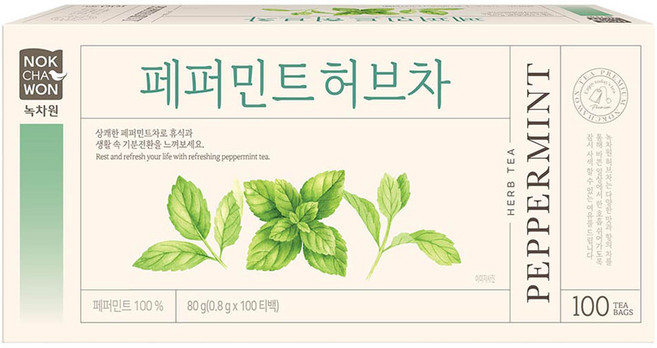 녹차원 페퍼민트 허브차, 800mg, 100개입, 1개
