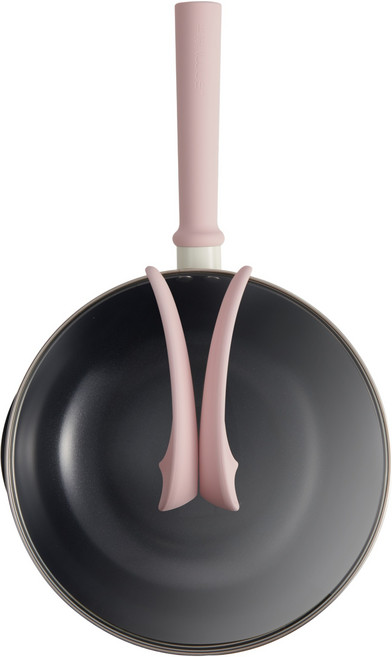 Lanmi 懶米 雪兔系列 鐵瓷小炒鍋加玻璃蓋, 1個, 24cm