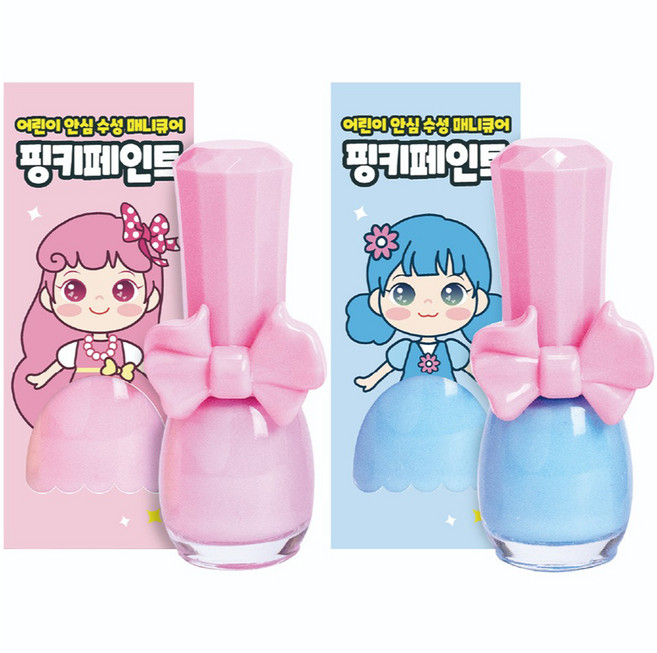 아임핑키 핑키페인트 어린이 매니큐어 9ml x 2종 세트, 딸기우유, 하늘구름, 1세트