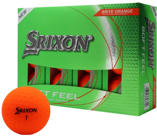 SRIXON Soft Feel 2層高爾夫球, BRITEORANGE, 1個, 12入