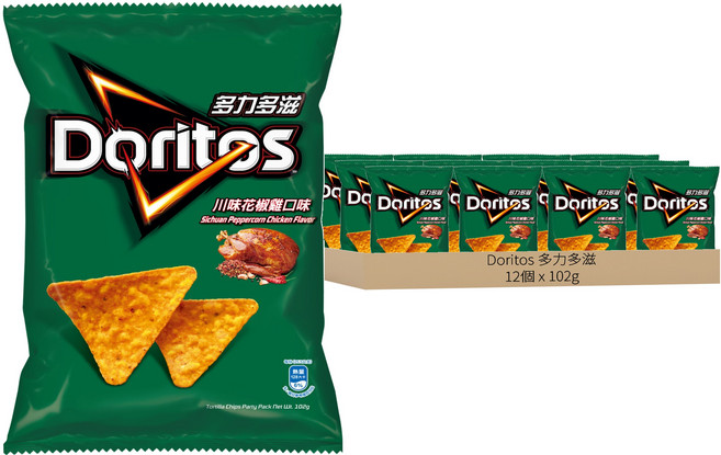 Doritos 多力多滋 川味花椒雞口味玉米片, 102g, 12包