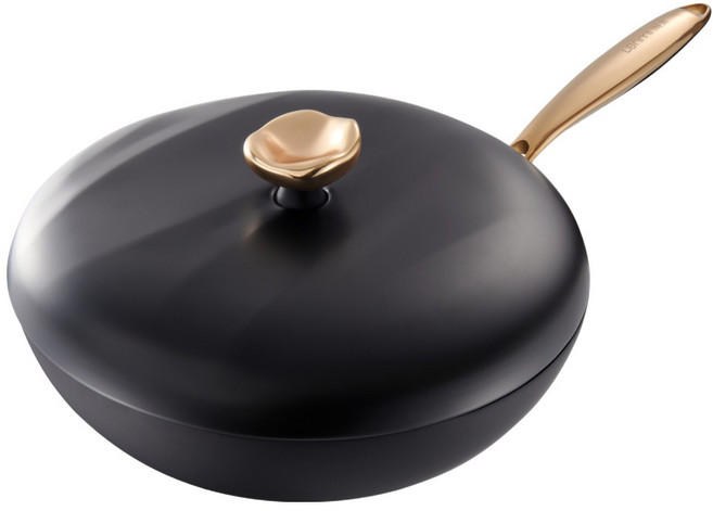 Lanmi 懶米 滋滋鈦香鈦鐵炒鍋加蓋, 1個, 32cm