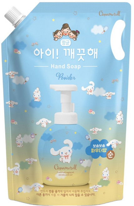 아이깨끗해 시나모롤 핸드워시 파우더향 리필, 1.8L, 1개