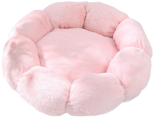 咕沛日常 花朵睡眠窩 貓咪狗狗通用, 粉色, 1個