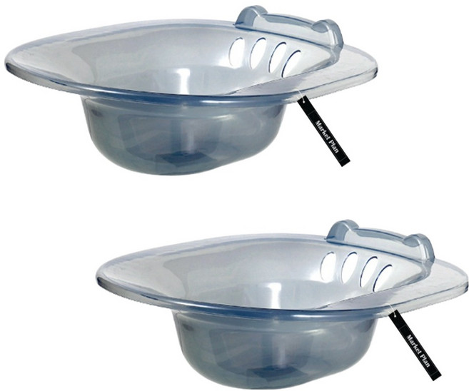 마켓플랜 가정용 다용도 치질 변비 케어 좌욕기, 블루, 2개