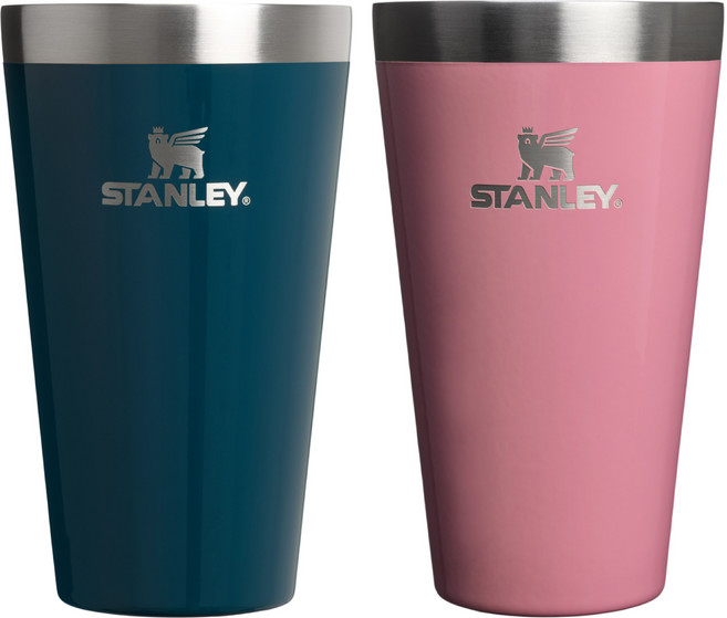 STANLEY ​​​台灣公司貨 冒險系列 真空不銹鋼 品脫杯2件組, 璀璨綠 + 璀璨粉, 1套, 470ml