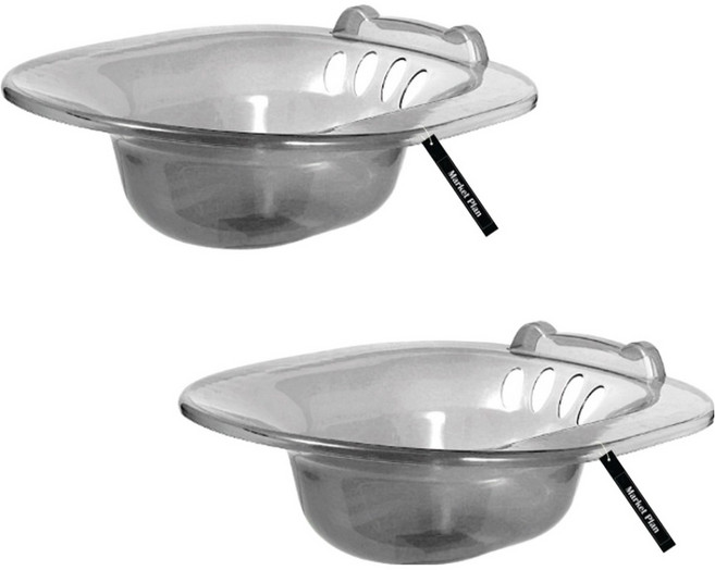 마켓플랜 가정용 다용도 치질 변비 케어 좌욕기, 그레이, 2개