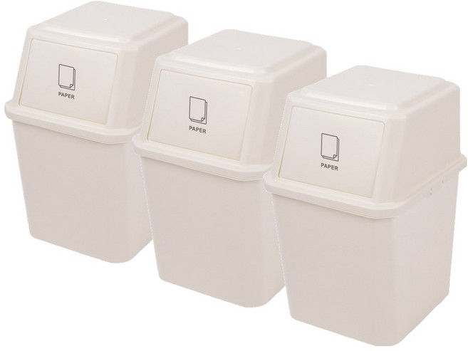 모노플랫 가정용 적층형 분리수거함 3p, 화이트