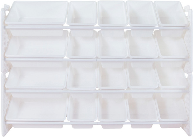 UNiPLAY 玩具收納架 附20格收納桶 UB45811, 質感白, 1組