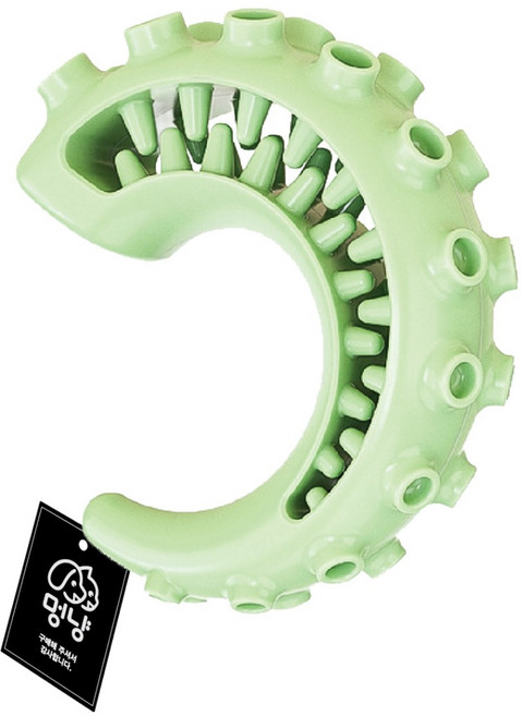 멍냥 강아지 옥토퍼스 문어 다리 치석제거 이갈이 뼈 간식 장난감, 그린, 1개