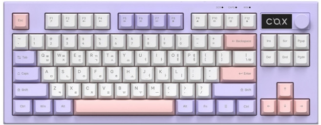 COX 有線薄膜式無數字鍵盤, 薰衣草紫, CM87KD, 製造商軸