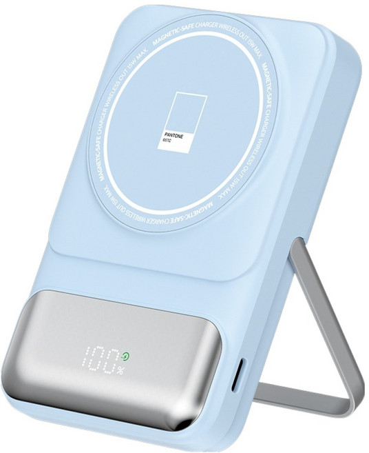 이어맥 빌트인 케이블 마그네틱 보조배터리 10000mAh 멀티단자, PTPB-11, 스카이