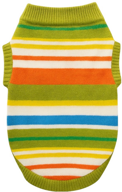 REDPUPPY 狗狗大型犬Alena針織衫, 條紋綠, 1個