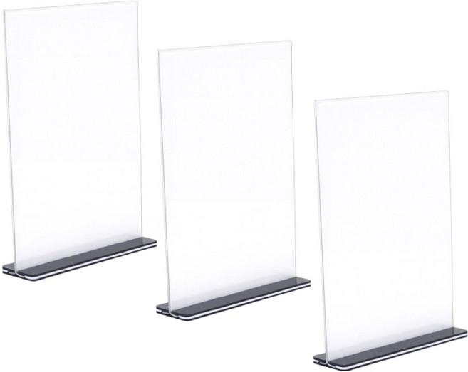생활의지혜 아크릴 T자형 안내판 POP 꽂이 A4, 3개