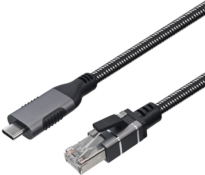 랜스타 C타입 to RJ45 기가비트 랜카드 일체형 케이블 LS-UCLAN, 블랙, 1개, 5m