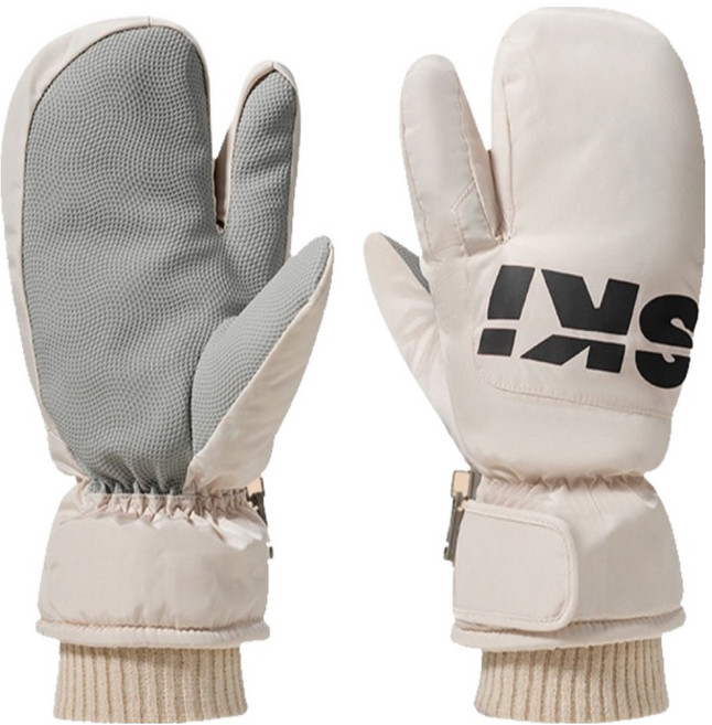 마켓에이 라이딩 글러브 스키 벙어리 장갑 양손착용 세트, 크림, 1세트