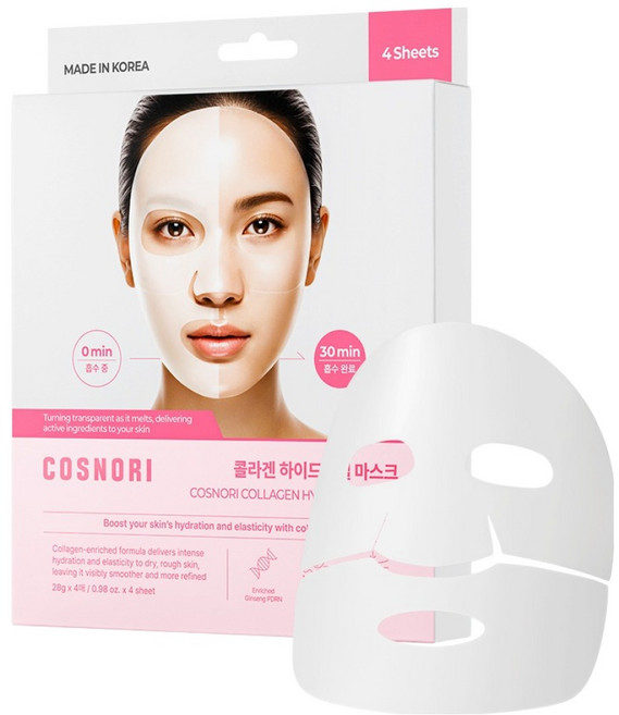 COSNORI 膠原蛋白水凝膠面膜, 1個, 4入