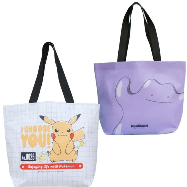 寶可夢 可重複使用環保袋 2件組 PS049, 皮卡丘, 千變, 1套