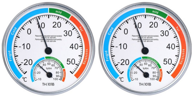 온트리 온도계 가정용 건식 습식 고정밀 온도계, 화이트, 2개