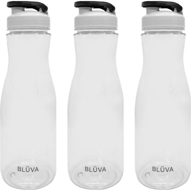 블루바 원터치 냉장고 가정용 업소용 물병, 3개, 900ml, 블랙