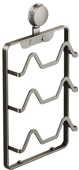 wellane 3層免打孔吸盤式拖鞋架 48.5 x 24 x 6cm, 槍灰色, 1個