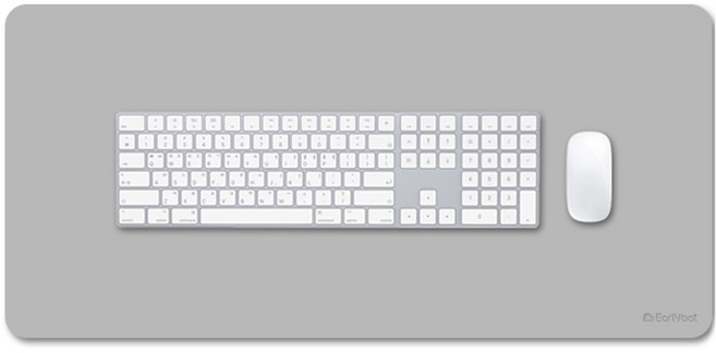 Earlybot 高級人造皮革桌墊 鍵盤滑鼠大型長墊 80 x 40 cm, 1個, 現代灰