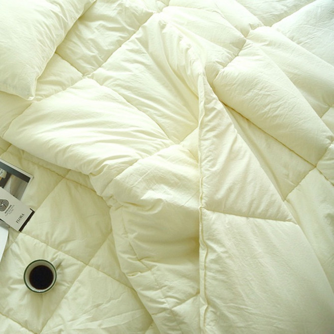 플로라침구 워싱 메리노울 사계절용 양모 차렵이불, 아이보리