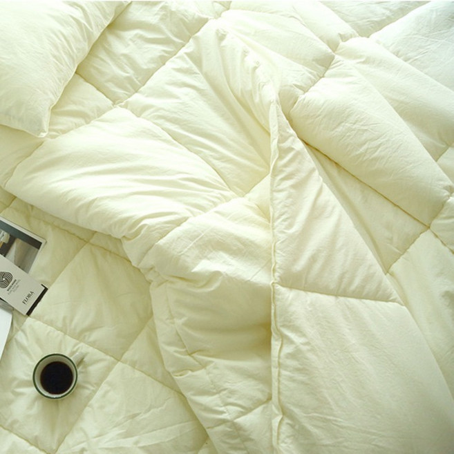 플로라침구 워싱 메리노울 호주산 100% 양모 겨울용 차렵이불, 아이보리