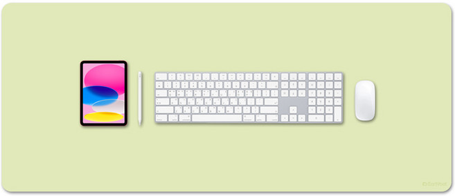 얼리봇 프리미엄 가죽 키보드 대형 마우스 장패드, 올리브 그린