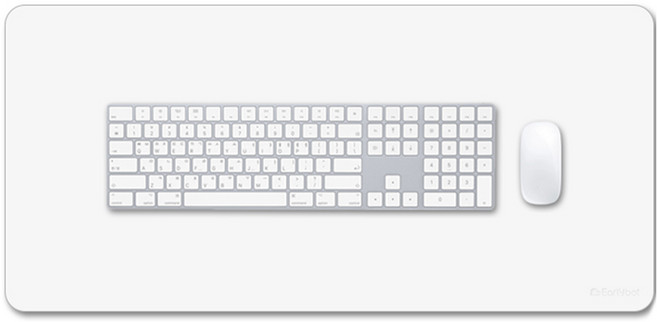 Earlybot 高級人造皮革桌墊 鍵盤滑鼠大型長墊 80 x 40 cm, 1個, 牛奶白