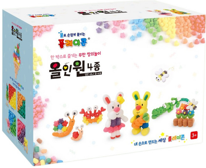 플레이콘 올인원 창의놀이 4종 세트, 미니, 일반, 꽃, 하트, 1세트