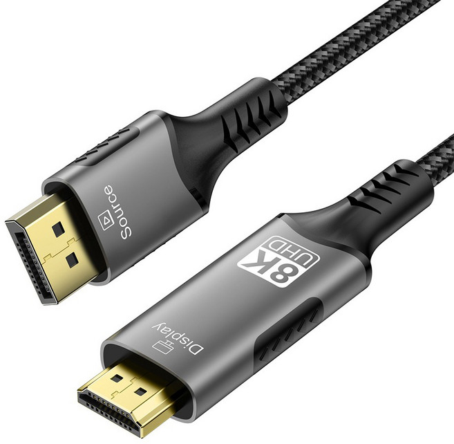 YTEK 초고화질 8K DP to HDMI 2.1 변환 케이블 3m, YT-D2H21-03, 1개