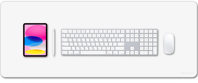 얼리봇 프리미엄 가죽 키보드 마우스 장패드 대형 100 x 40 cm, 밀크 화이트, 1개