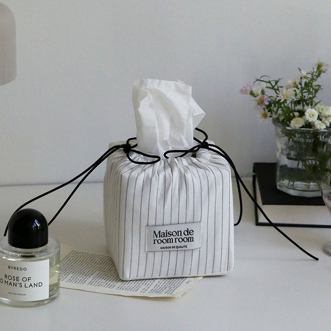 메종드룸룸 링링 정사각 티슈케이스, 스노우라인