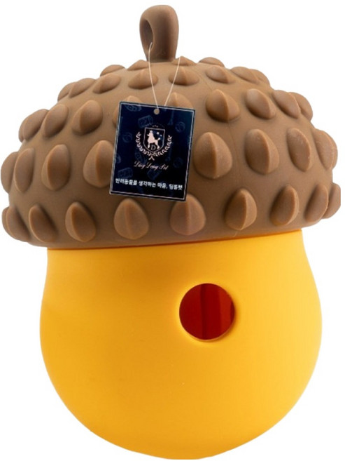 딩동펫 반려동물 도토리 실리콘 노즈워크 장난감, 브라운, 1개