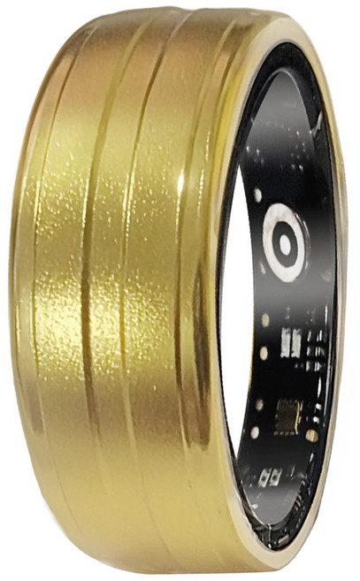 Ergotech 人因科技 心率血氧計步藍牙智慧戒指 SR10 08V, 澄黃金, 美國8號