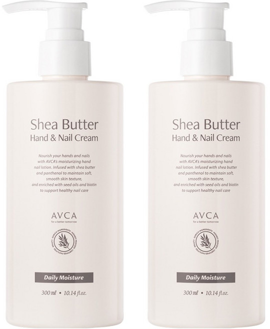 아브카 시어버터 데일리 모이스춰 대용량 핸드 앤 네일 크림, 300ml, 2개
